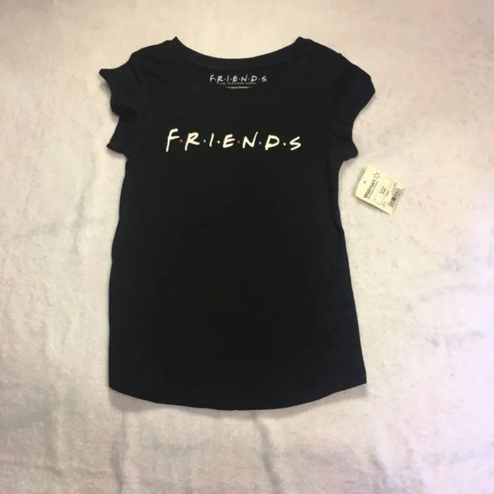 Friends TV Show Graphic T-Shirt Kids Size 6/6X Black White 2‎ Pack NWT NWOT
